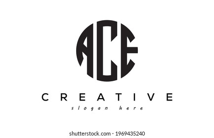Letters ACE creative logo design vector
