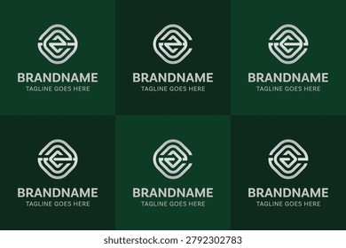 Letters ACZ AZC CAZ CZA ZAC ZCA Gold Logo Monogram Set