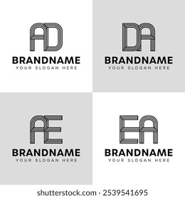 Letters AD DA AE EA Monogram Logo, for business with AD DA AE EA initials