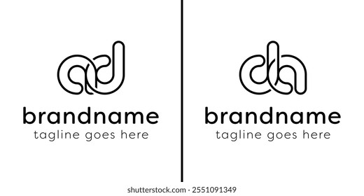 Letters AD and DA Monogram Line Logo, suitable for any business with DA or AD initials