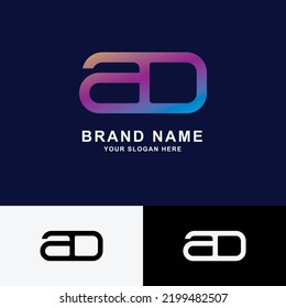 Letters AD or DA monogram template logo initial for clothing, apparel, brand