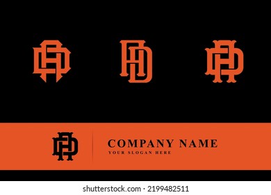 Letters AD or DA monogram template logo initial for clothing, apparel, brand