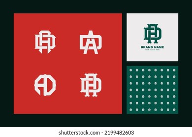 Letters AD or DA monogram template logo initial, pattern design for clothing, apparel, brand