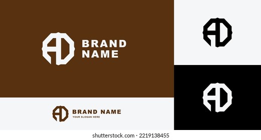 Letters AD or DA monogram template logo initial for clothing, apparel, brand