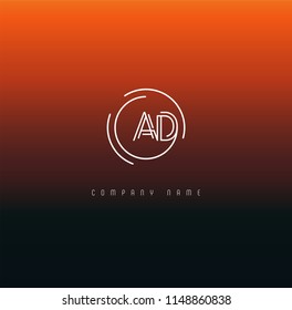 Letters A&D Joint logo icon vector element.
