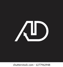 letters ad simple geometric arrow line logo vector
