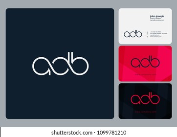 Letters ADB, A D B logo icon with business card vector template.