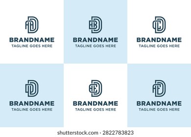 Letters ADD BDD CDD DDD EDD FDD Monogram Logo Set