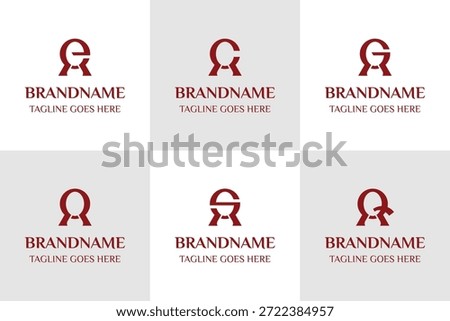 Letters AE AC AG AO AS AQ Luxury Logo Set, for EA CA GA OA SA QA Initials