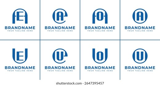 Letras AE EA AO OA UE EU UO Logotipo Monograma