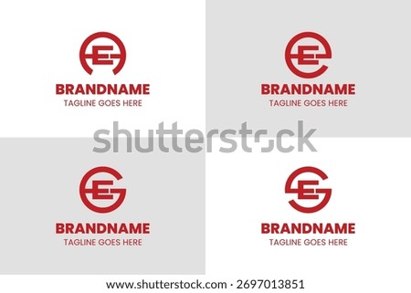Letters AE EE GE SE Monogram Logo Set, for business with EA E EG ES initials