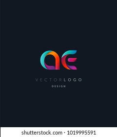 Letters AE, A&E logo, multi colour letters icon vector template.


