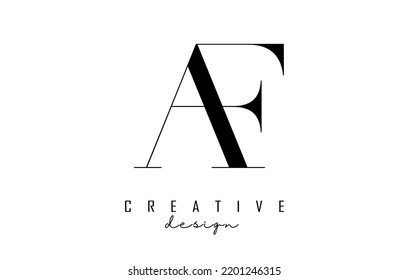 Letters Af a f logo with a minimalist design. Letters with elegant, simple and two letters design. Creative Vector Illustration with letters.