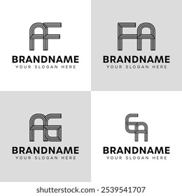 Letters AF FA AG GA Monogram Logo, for business with AF FA AG GA initials