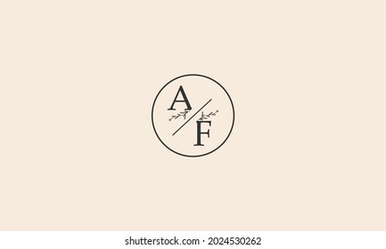 LETTERS AF WITH FLOWERS LOGO DESIGN OR WEDDING LOGO