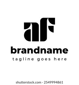 Letters AF Monogram Logo, suitable for any business with AF or FA initials