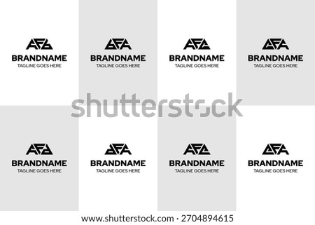 Letters AFB BFA AFC CFA AFD DFA AFE EFA Logo Set