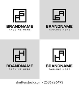 Letters AG GA AH HA Monogram Logo Set, für Business mit AG GA AH HA Initialen