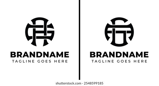 Letras AG e Logotipo de Monograma GA, adequado para negócios com iniciais GA ou AG