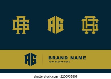 Letters AG or GA monogram template logo initial for clothing, apparel, brand