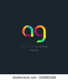 Letters AG, A&G logo, multi colour letters icon vector template.


