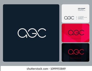 Letters AGC, A G C logo icon with business card vector template.
