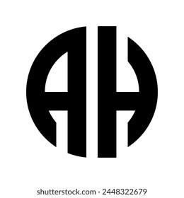 Letras AH en un diseño de logotipo circular