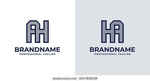 Letters AH and HA Dot Monogram Logo, Suitable for business with AH or HA initials