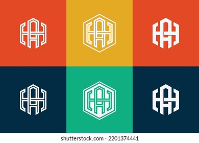 Letters AH or HA monogram template logo initial for clothing, apparel, brand