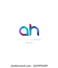 Letters AH, A&H logo, multi colour letters icon vector template.

