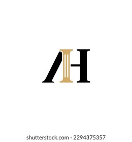 Letters AH and Pillar Logo Theme 002 svg