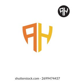 Letters AH Shield Logo Design