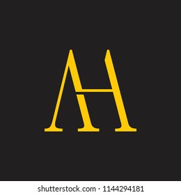 letters ah simple geometric logo vector
