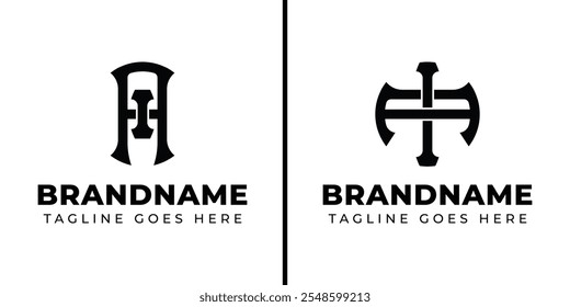 Letras AI y IA Monogram Logo, adecuado para negocios con IA o AI iniciales