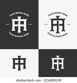 Letters AI or IA monogram template logo initial, badge design for clothing, apparel, brand