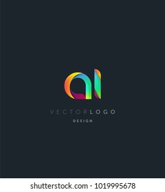 Letters AI, A&I logo, multi colour letters icon vector template.

