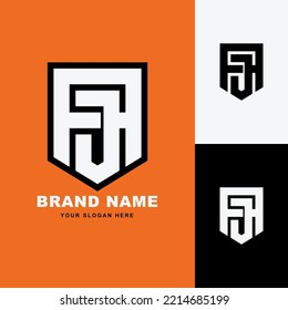 Letras AJ o JA modelo de monograma inicial para ropa, ropa, marca