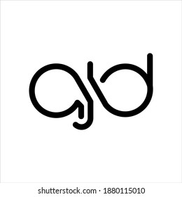 Letters AJD, A J D logo icon with business card vector template.
