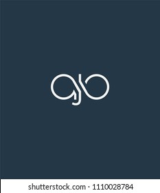 Letters AJO logo icon vector element.