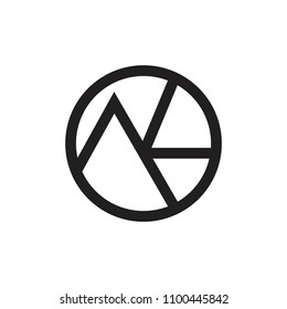 letras ak líneas de círculo logotipo vectorial