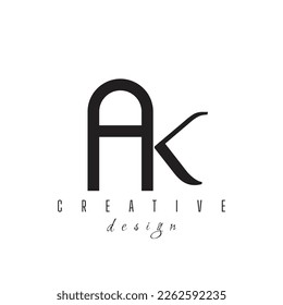 letras AK, A y K Modelo de diseño Vector KA monograma