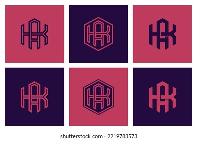 Buchstaben AK oder KA-Monogramm-Vorlagenlogo als Erstschrift für Kleidung, Bekleidung, Marke