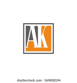 Letters AK orange gray