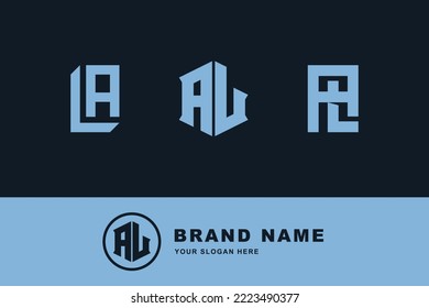 Letters AL or LA monogram template logo initial for clothing, apparel, brand