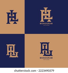 Letters AL or LA monogram template logo initial for clothing, apparel, brand