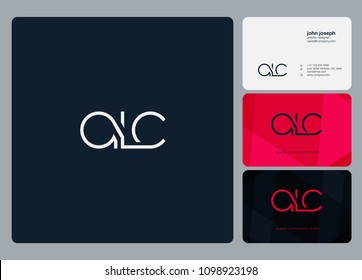 Letters ALC, A L C logo icon with business card vector template.
