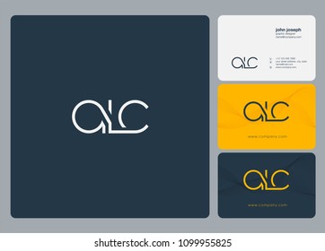 Letters ALC, A L C logo icon with business card vector template.
