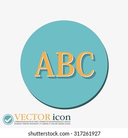 Letters of the alphabet. ABC. Icon learning. school symbol