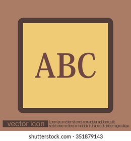 Letters of the alphabet. ABC. Icon learning. school symbol