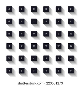  Letters of the alphabet computer keyboard Style.